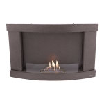 Chemin�e bio murale en acier effet pierre couleur anthracite