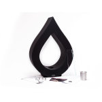 Chemin�e bio noir avec verre tremp�