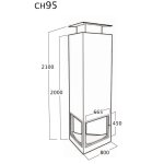 Cheminée centrale suspendue avec porte et foyer acier ch95f - anthracite Cheminée centrale suspendue avec porte et foyer acier ch95f - anthracite