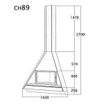 Cheminée de coin avec porte + base et foyer fonte ch89 - anthracite Cheminée de coin avec porte + base et foyer fonte ch89 - anthracite