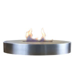 Chemine thanol pour sol en noir avec verre tremp