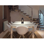 Chemine lanterne de table noire avec verre tremp