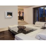 Chemine murale bio - thanol laque gris avec verre de protection