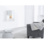 Chemine murale bio - thanol ultra design pure blanche intense, avec parois en verre