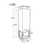 Cheminée murale suspendue oxydée - avec porte et foyer acier ch96 Cheminée murale suspendue oxydée - avec porte et foyer acier ch96