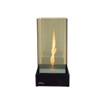Chemine de table, une flamme torsade comme une tornade superbe, effet  l'infini avec verre tremp