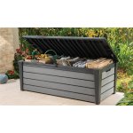 Coffre - banc de jardin brossium - 455l - 145 x 70 x 60 cm - gris