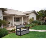 Coffre - banc jardin rsine  brossium  - 227 l - 132. 7 x 63. 5 x 89. 5 cm - gris