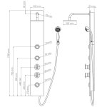Colonne de douche hydro rose - h130xl40xl7cm - verre tremp - finition blanc