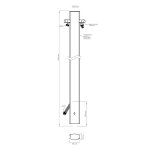 Colonne d'eau totem noire métallique - 120 cm - aluminium - double robine Colonne d'eau totem noire métallique - 120 cm - aluminium - double robine