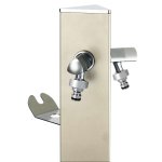 Colonne d'eau triangle blanche - 120 cm - aluminium - double robinet