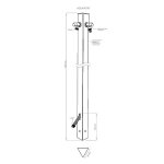 Colonne d'eau triangle bronze mtallique - 120 cm - aluminium - double robinet