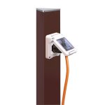 Colonne electropoint bronze mtallique - 120 cm - aluminim - prise unique - ip 55