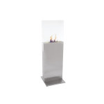 Colonne en inox surmonte d'une chemine bio thanol