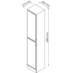 Colonne  poser matro - l35cm - blanc - pvc brillant - livr en kit
