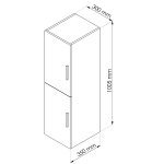 Colonne  suspendre tanaro - 30cm - taupe - laqu - livr en kit - one pack
