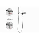 Combi baindouche mécanique chromé avec douchette et flexible Combi baindouche mécanique chromé avec douchette et flexible