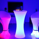 Comptoir de bar lumineux bar party blanc plastique h110cm