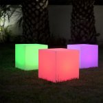 Cube lumineux sans fil carry blanc plastique 40cm