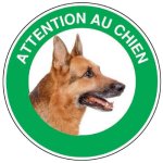 Disque �18 cm  attention chien berger allemand