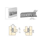 Emuca paire de coulisses � roulettes pour tiroirs, fermeture avec chute, 500 mm, sortie partielle, gris ...