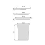 Emuca poubelle encastrable pour plan de travail de cuisine, 6l, acier inoxydable et plastique Emuca poubelle encastrable pour plan de travail de cuisine, 6l, acier inoxydable et plastique