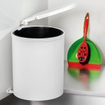 Emuca poubelle de recyclage, 13l, fixation sur porte, ouverture couvercle automatique, plastique, blanc. ...