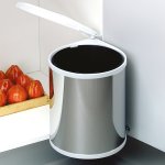 Emuca poubelle de recyclage, 13l, fixation sur porte, ouverture couvercle automatique, plastique, finition ...