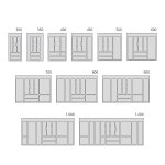 Emuca range - couverts pour tiroirs de cuisine, module 450 mm, plastique, gris