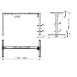 Emuca table motorise  hauteur rglable, acier, blanc