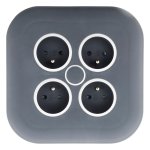 Enrouleur domestique 4 prises 2p + t 16a + coupe - circuit - gris / blanc - zenitech