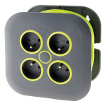 Enrouleur domestique 4 prises 2p + t 16a + coupe - circuit - gris / vert - zenitech