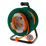 Enrouleur jardin tanche ip44 cble orange 2x1, 5 mm 22 + 3m avec prise 16a 2p + terre  clapet & coupe ...