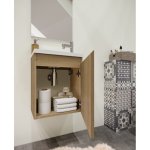 Ensemble lave mains avec miroir porto couleur chne hamilton