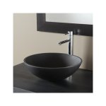 Ensemble plan + vasque pierre naturelle noir design