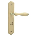 Ensemble poign�es de porte en bois brut serrure avec condamnation