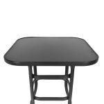 Ensemble salon de jardin bar 3 pices 2 tabourets pivotants + 1 table bistro plateau verre tremp acier ...