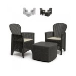 Ensemble salon de jardin ext�rieur 2 fauteuils coussins table en rotin