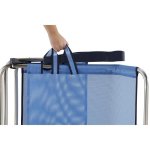 Eredu chaise de plage - lit 991 / tx - aluminium et pvc tisse - bleu et gris
