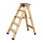 Escabeau bois professionnel 4 marches + tablette