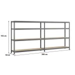 Etagre double rack modul - 290 x 50 cm - 8 plateaux