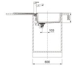 Evier � encastrer 60cm noir mat - 913850