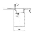 Evier  encastrer 78cm tectonite titanium - 842174