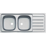 Evier inox 2 bacs 1 gouttoir 116x50