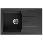 Evier en quartzolit granit alino 1 bac 1 gouttoir 81 x50 noir