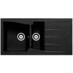 Evier en quartzolit granit luna 1. 5 bac 1 �gouttoir 100x50 noir