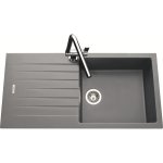 Ewi evier cuisine a encastrer 1 grand bac + 1 egouttoir hola - granit - 100 x 50 cm - gris Ewi evier cuisine a encastrer 1 grand bac + 1 egouttoir hola - granit - 100 x 50 cm - gris