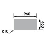 Ewi evier cuisine a encastrer 1 grand bac + 1 egouttoir soledad - resine - 100 x 50 cm - blanc