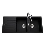Ewi evier cuisine a encastrer 2 bacs + 1 egouttoir hola - granit - 116 x 50 cm - noir Ewi evier cuisine a encastrer 2 bacs + 1 egouttoir hola - granit - 116 x 50 cm - noir