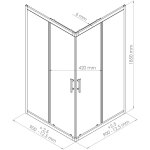 Fa�ade ekla - fa�ades d'angle 90x185x0, 6cm - verre tremp� - finitions chrom�